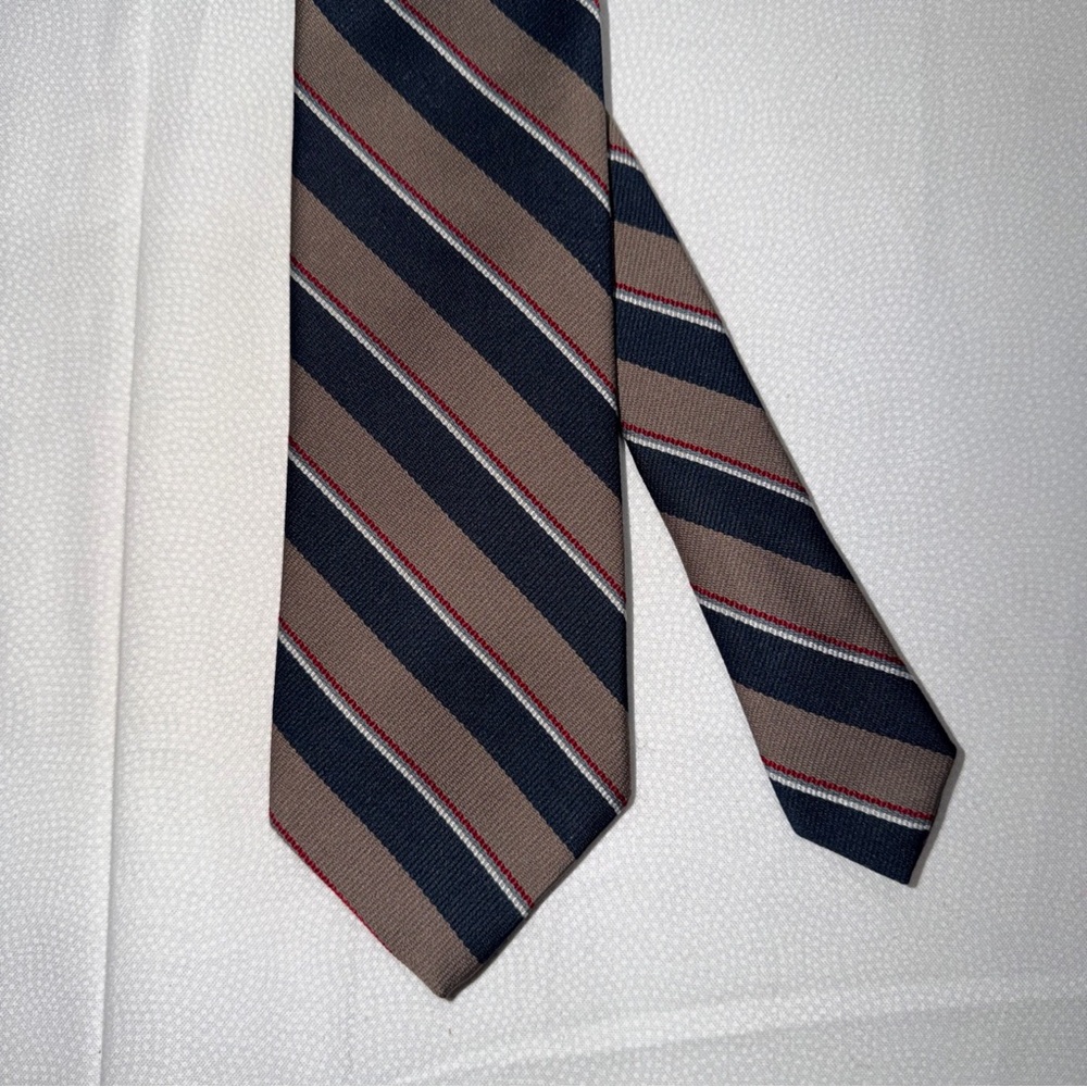 Royal Knight Tie Necktie 56”x3” Black & Brown Striped Tie Classic Style